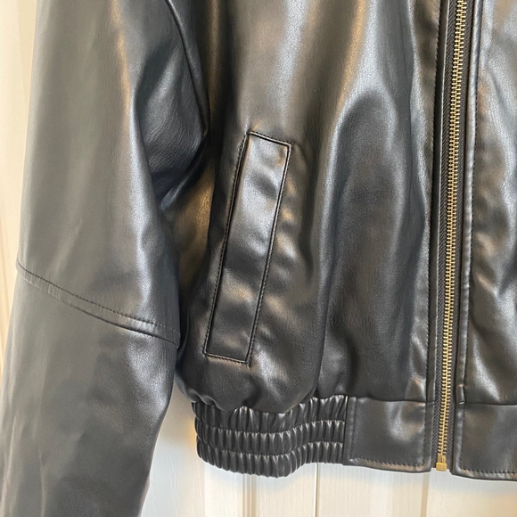Garage Jackets & Coats Womens Garage Cropped Black Faux Leather